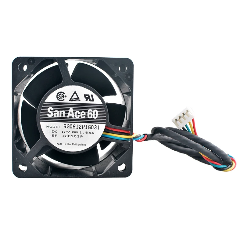 

9G0612P1G031 Вентилятор 6 см 60 мм 60x60x38 мм DC12V 1,54A 4-контактный высокоскоростной охлаждающий вентилятор с двойным шарикоподшипником для серверных рабочих станций ПК