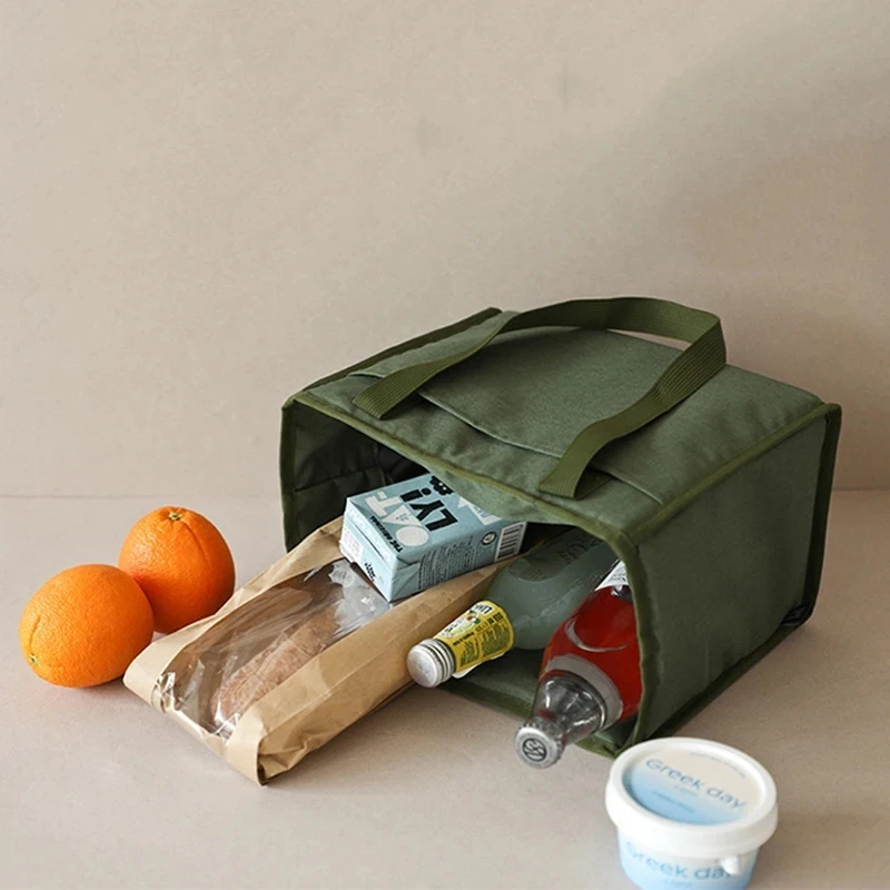 Lunch Bag For OL Women Thermal Insulated Lunch Box Tote Cooler Handbag Waterproof Bento Pouch Office Food Shoulder Bags