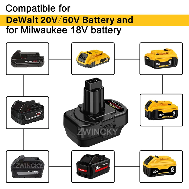 Battery Adapter Converter For Dewalt/Milwaukee 18V Li-Ion Battery To For Dewalt 12V/14.4V Ni-MH Cordles Power Tool DW9071 DC9071