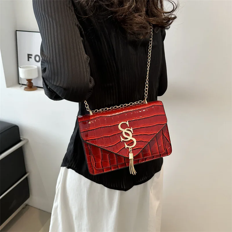 New Bag Female Fashion Niche Design Double S Girls High-grade Sense Chain Diamond Check Women Crossbody Bag Luxury