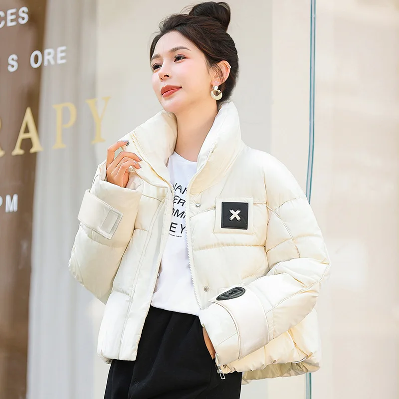 

Новинка 2025 года, хлопковая куртка, женская толстая короткая свободная и тонкая модная куртка с капюшоном, зимняя хлопковая куртка, теплое пальто с хлебом