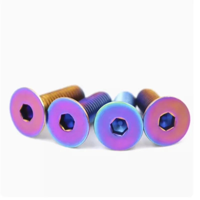 2pcs-10pcs/lot Din7991 M2 M2.5 M3 M4 M5 M6 Ta2 Colourful Hex Socket Flat Countersunk Screw