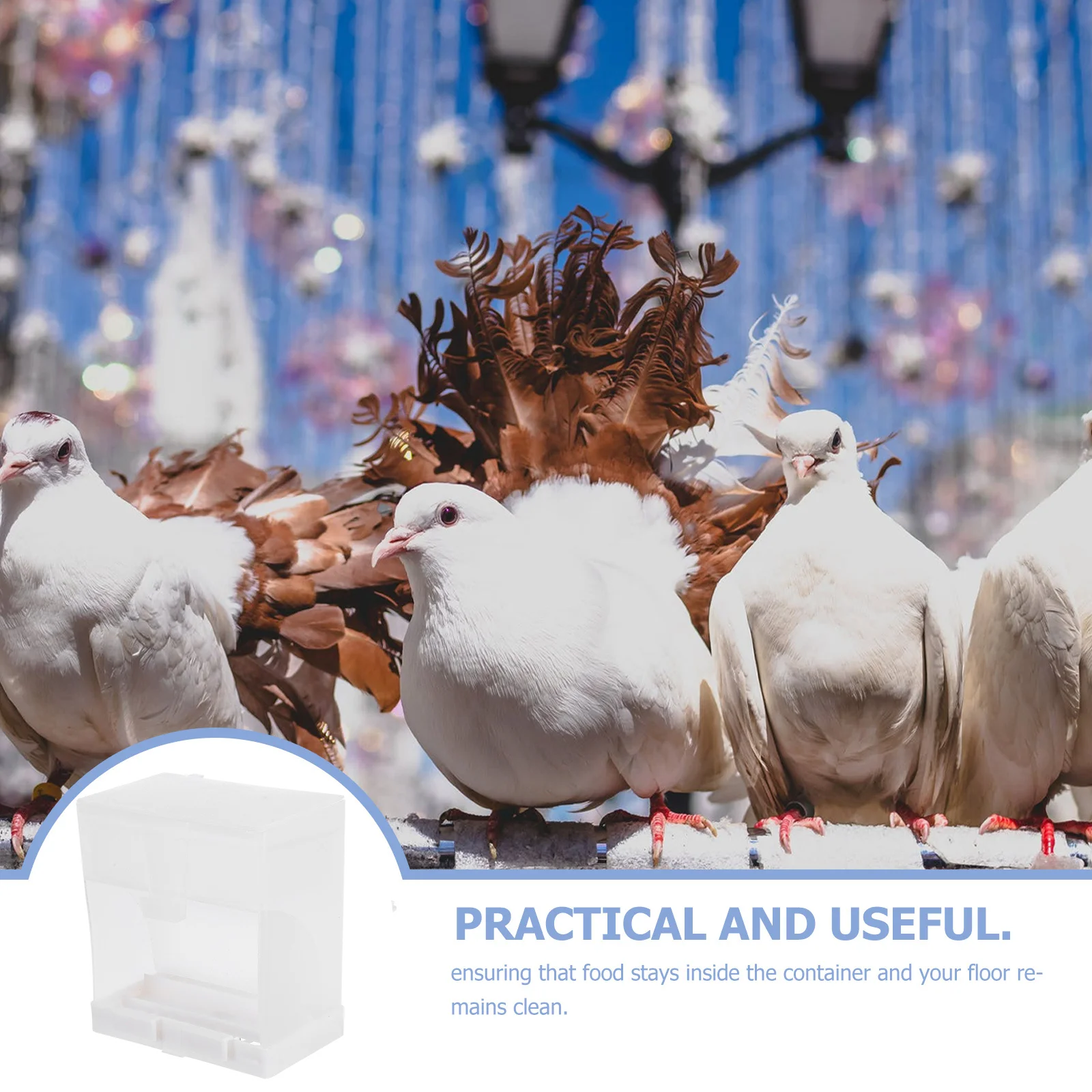 

Automatic Parakeet Feeder Splash-Proof Bird Food Box Spillproof Large Capacity Easy Feeding Bird Feeder for Cage