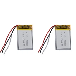 2pcs 3.7v 250mah 0.925Wh Li Lithium Battery 502030 NTC Li-ion 3-Wires Thermistor Repair Bluetooth Speaker Headphones Headset GSP