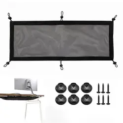 Cable Organizer Holder Under Desk Wire Management Net Large Capacity Flexible Adjustable Under Desk Mesh Wires Plugs Organizer