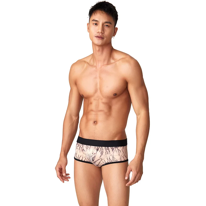Men's Underwear Striped Solid Color Low Waist Sexy Boxer Briefs Fasion Comfortable boxers