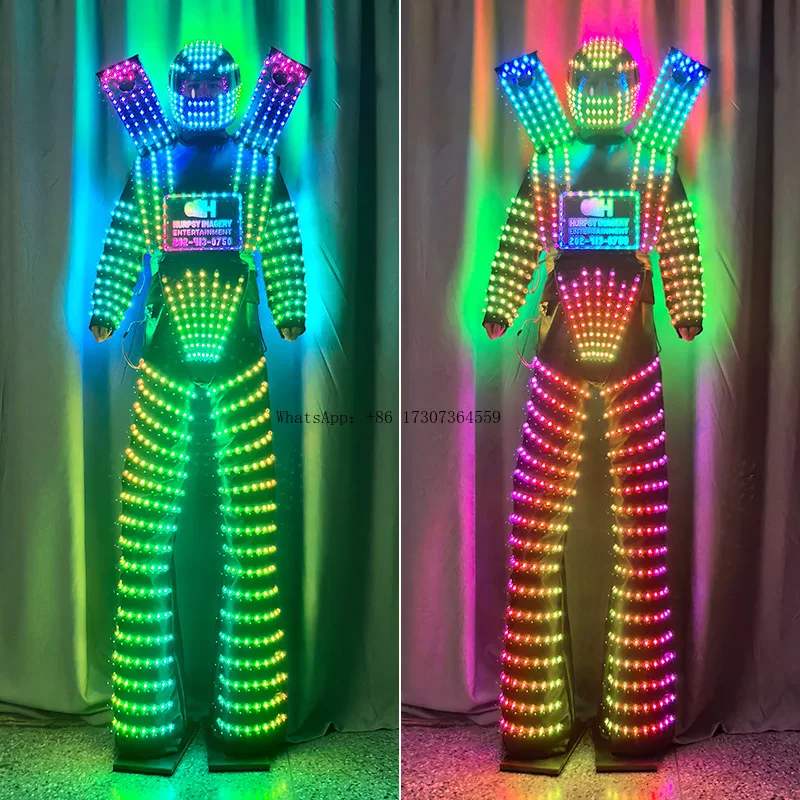 

Светодиодная цветная одежда на ходулях, светящаяся одежда, сценическое выступление, парадная программа, бар, робот, атмосфера, одежда, фото