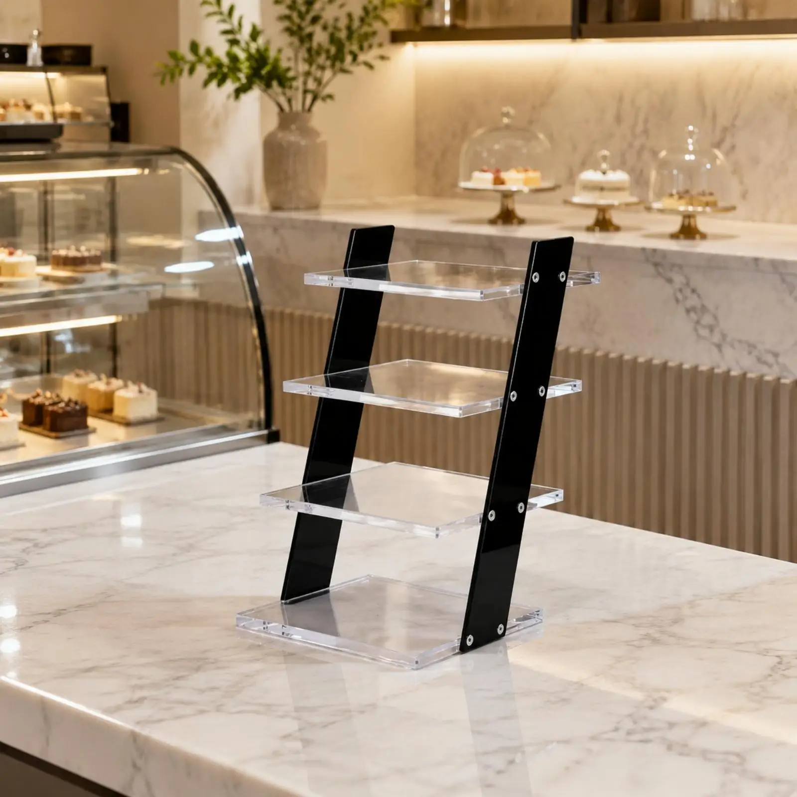 Acrylic Cake Display Rack Transparent Tiered Dessert Stand for Bakery Showcase Birthday Cupcake Party Buffet