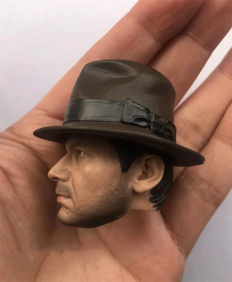 1/6 Mannelijke Indiana Jones Harrison Ford Western Cowboys Hoofd Sculptuur Carving Voor 12 inch Actiefiguren DIY Collectie