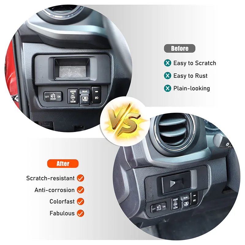 For Toyota Tacoma 2016-2022 ABS Black Car Central control Steering Wheel Left Side Drawer Storage Box Car Accessories
