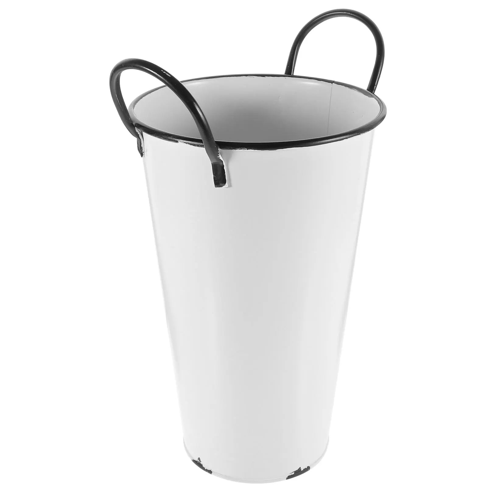 

Iron Vintage Bucket Vase for Home Decor Rustic Style Metal Flower Pot Garden Metal Flower Vase DIY Plant Container