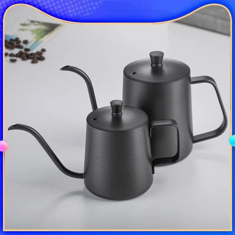 

304 Stainless Steel Coffee Pot Long Narrow Spout Drip Kettle Manual Pour Over Coffee Maker Tea Pot 350ml/600ml with Lid