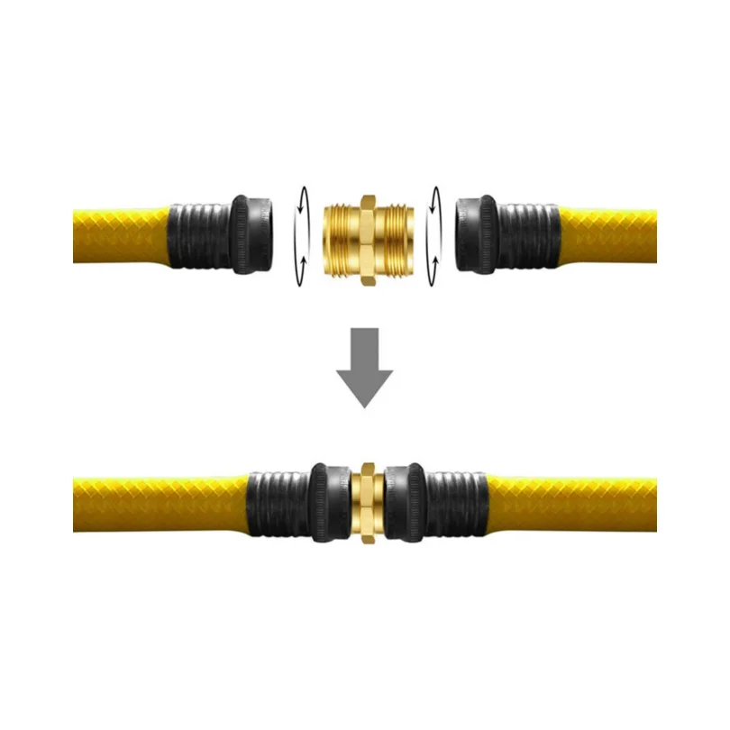 2pcs Garden Hose Adapter 3/4 Inch Brass Double Male Quick Connector