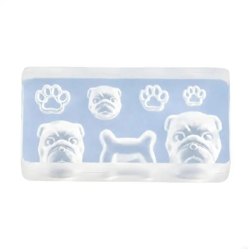 Multi-Cavities Dog Casting Mould with Contoured Canine Tracks and Bone Motifs for Candle Soap Epoxy Resin Craft 55KF
