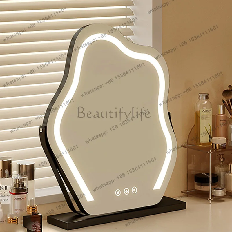 LD Dressing Table Desk Mirror Aesthetic Girls Irregular Funky Luxury Decoration Mirror Items Asymmetrical Espelhos