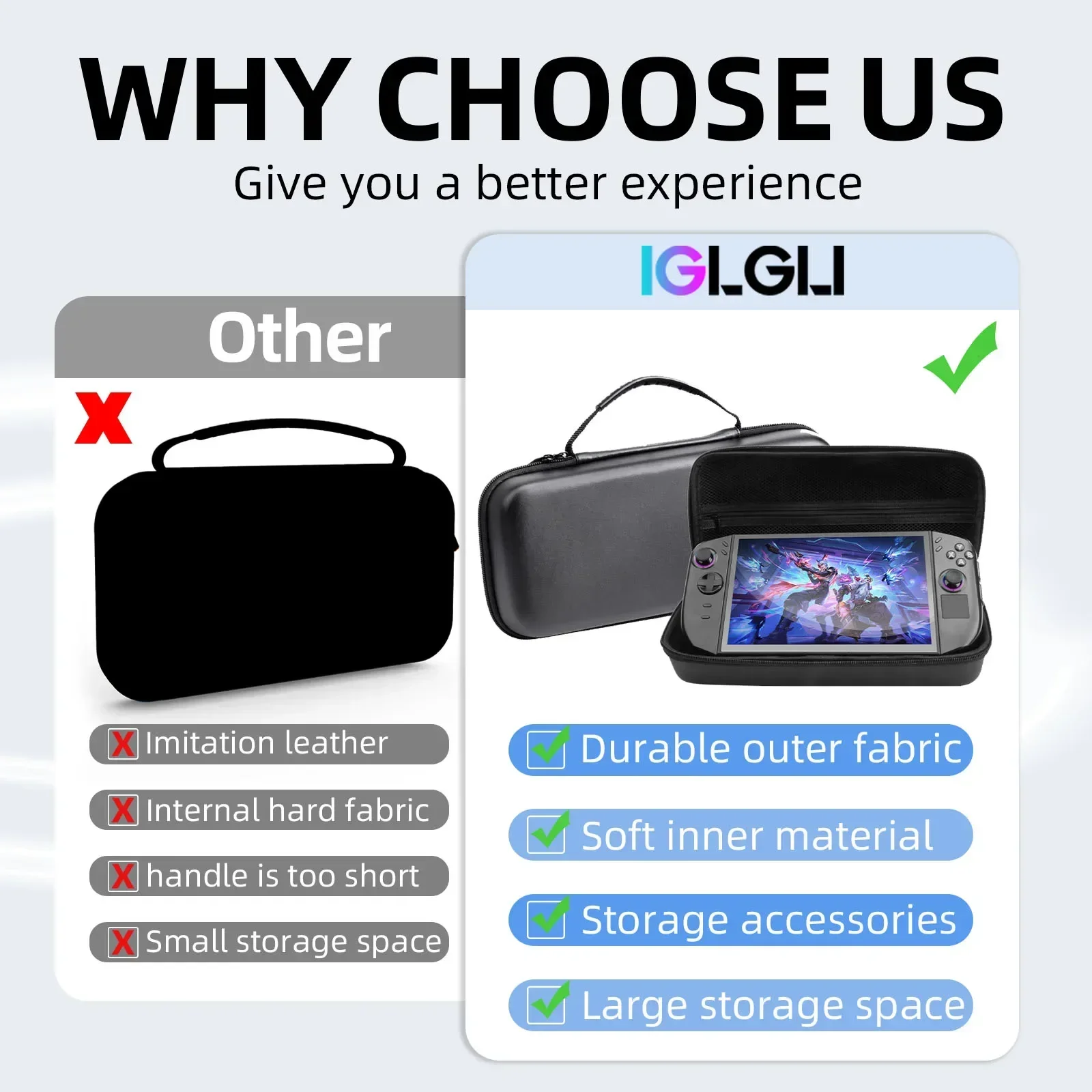 Tas Jinjing untuk Lenovo Legion Go 2 Handheld, Tas Penyimpanan Perjalanan EVA Keras Tahan Air Tahan Guncangan Aksesori Pelindung Portabel