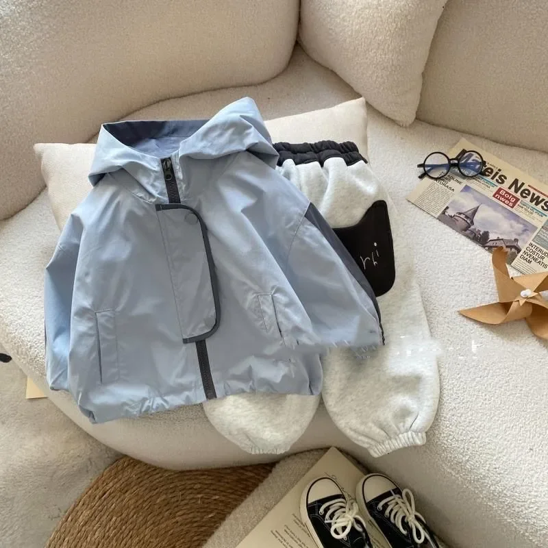 

Children's Hooded Jacket Spring Autumn 2026 New Casual Sports Windproof Coat Outdoor Wear for Boys And Girls