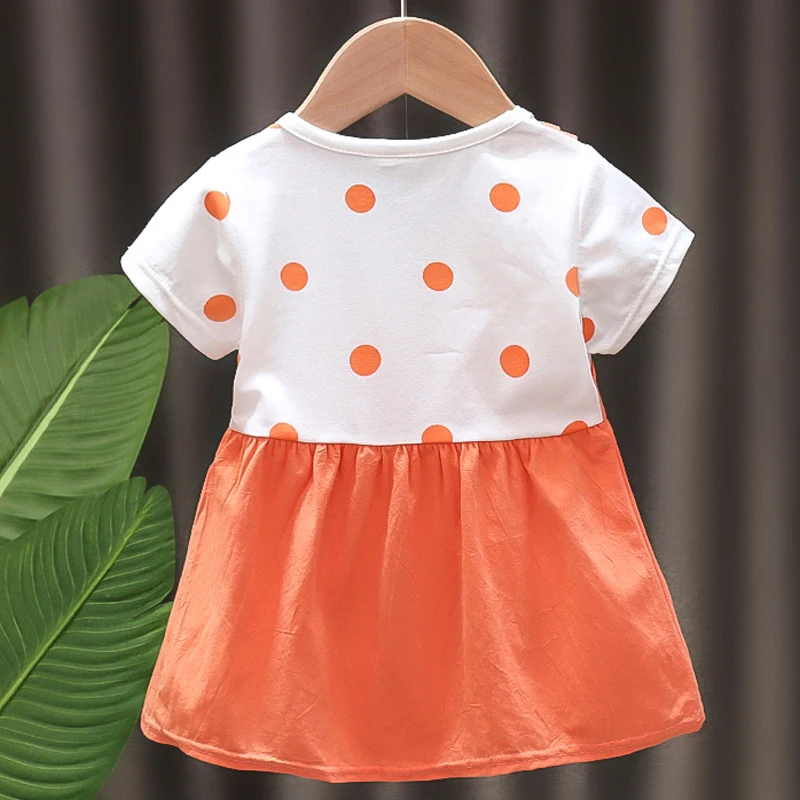 Summer Baby Girl Dress Children Clothes Short Sleeve Dot Princess Dress Casual A-Line Kid Girl Dress Infant Outfit Toddle A1007