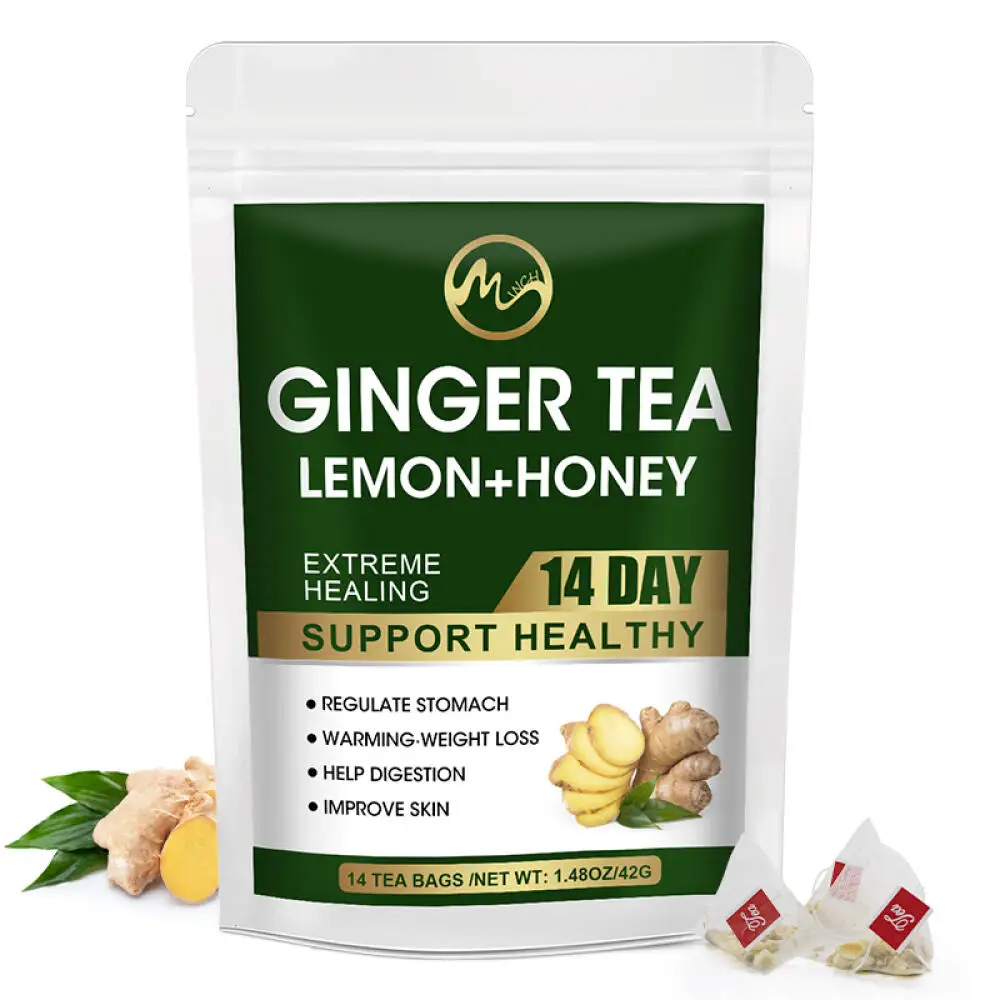 Ginger Tea Lemon+Honey Digestive Aid Weight Loss Stomach Regulation Skin Improvement Warm Beverage for Health & Wellness