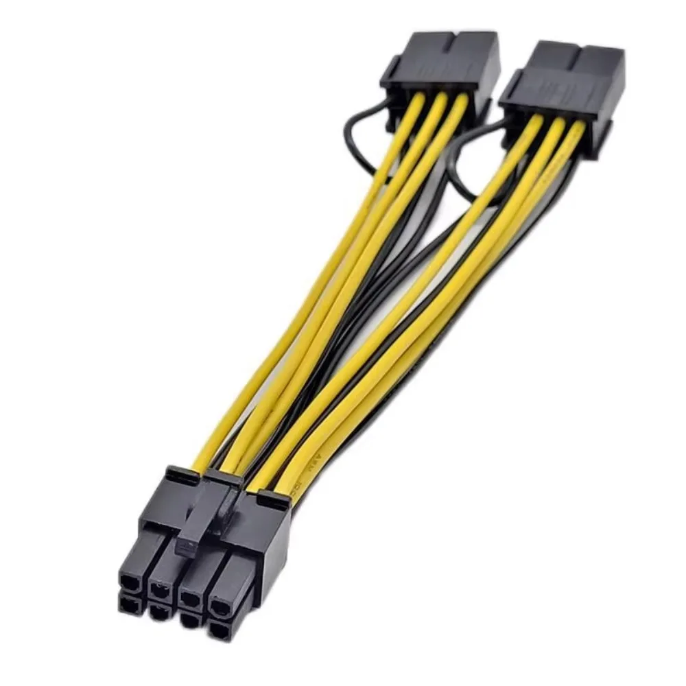 18AWG High Efficiency Reverse 8Pin to Dual 8P PCI-E to ATX CPU GPU Power Adapter Cable Y Splitter Cord for K80 M40 M60 P40 P100