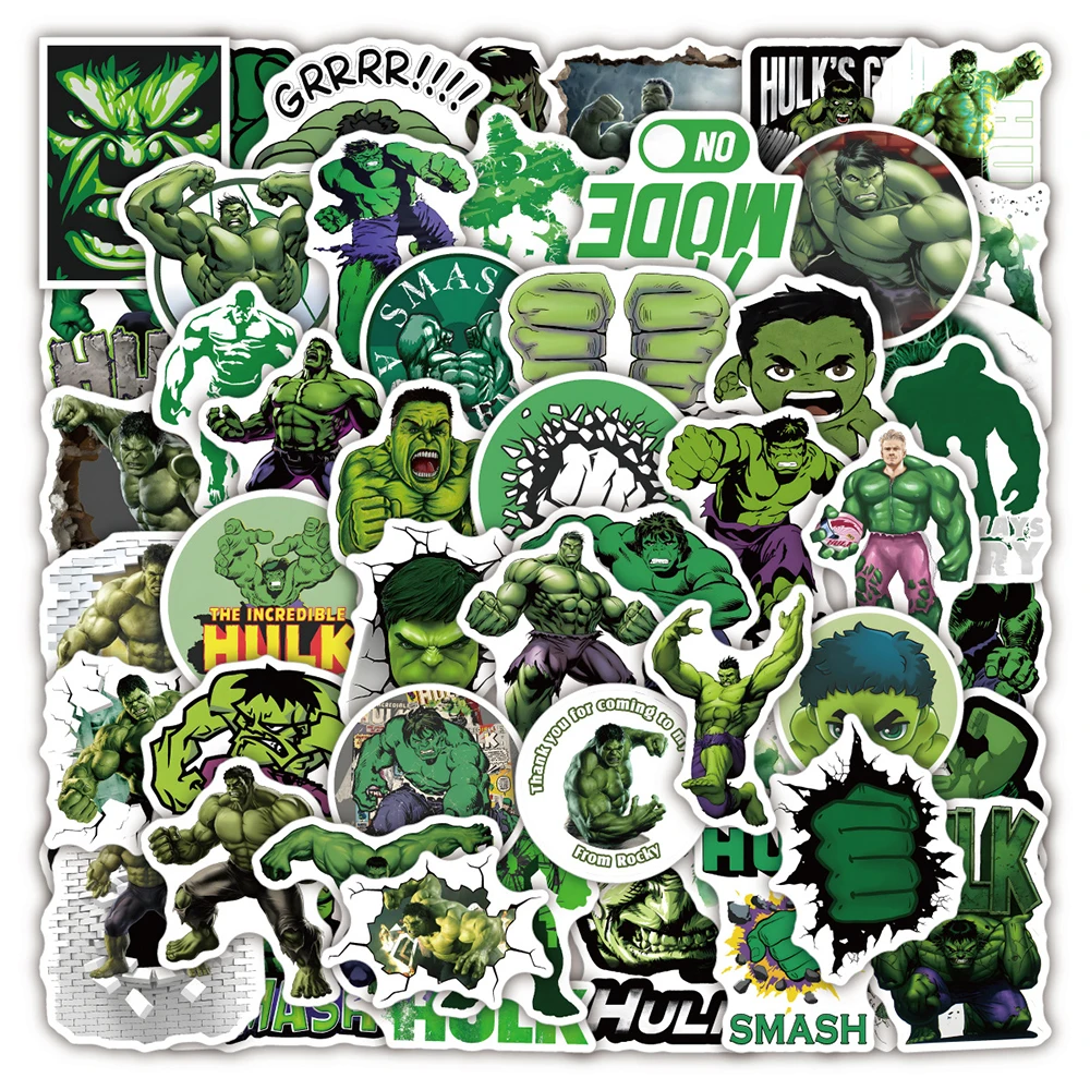 10/30/50 Con Siêu Anh Hùng Robert Bruce Banner Hulk Dán Lưng Điện Thoại Laptop Ván Trượt Mũ Bảo Hiểm Marvel Thoáng Mát trẻ Em Miếng Dán Đồ Chơi