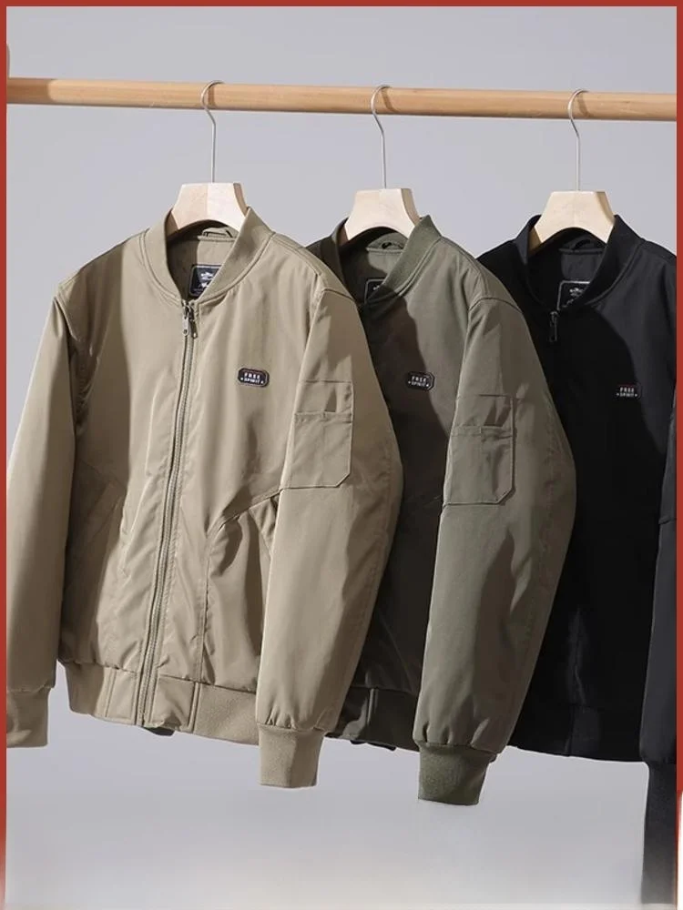 

Мужская хлопковая куртка Jaet ort с шариковым воротником, удерживающая тепло, стандартная посадка-стойка, осенне-зимняя молодежная модная рабочая одежда