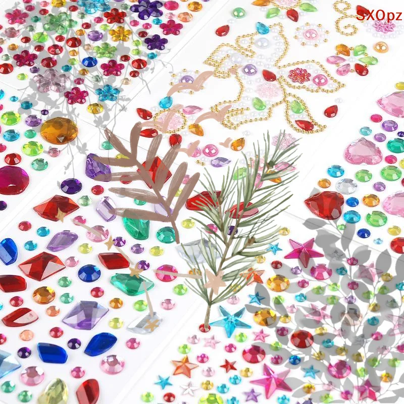Self-Adhesive Rhinestone Stickers Colorful: Crystal Jewel Crafts Scrapbooking Phone Case Card Making Nail Art