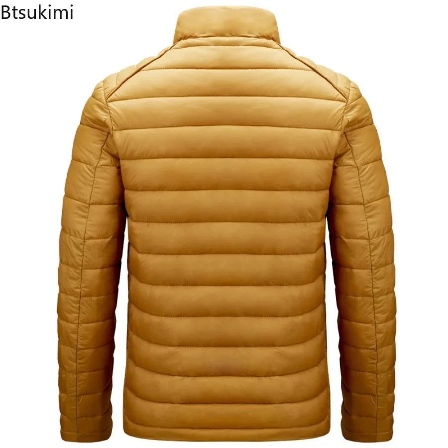 New 2025 Men's Parkas Fashion Autumn Winter Warm Stand Collar Jackets Parkas Coats Casual Windproof Parka Slim Outwear for Men