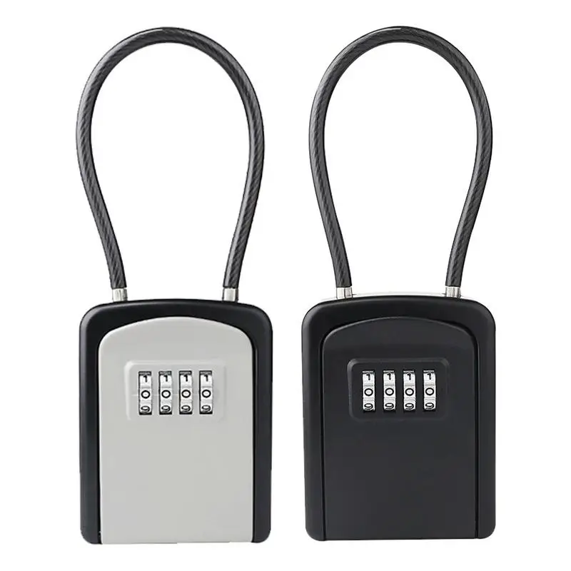 Lock Box For Keys Zinc Alloy Lock Box For Keys Hangable Spare Key Organizer Security Resettable Code 4 Digit Combination Key