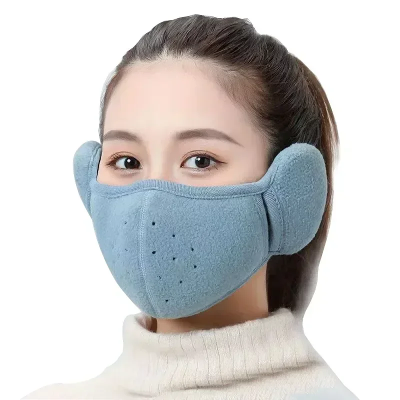 Maschera invernale Unisex con fori traspiranti maschera termica a prova di freddo paraorecchie con fascia avvolgente due In uno paraorecchie da equitazione all'aperto