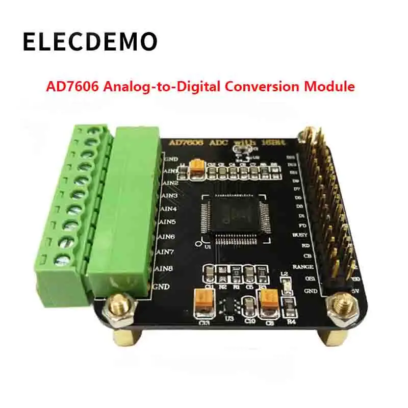 AD7606 8CH 16-Bit Simultaneous Sampling ADC Data Acquisition Module, 200kSPS Precision DAQ Card, SPI/Parallel Interface Board