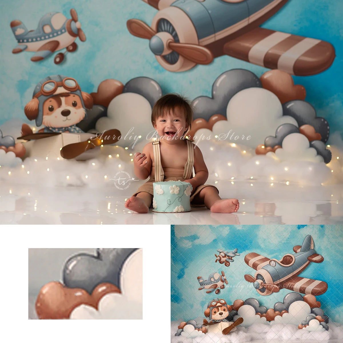 Age Of Aviation Backgrounds Cake Smash Adult Family Photography Props Child Baby Decors Jet Aircraft Photo Studio Backdrops