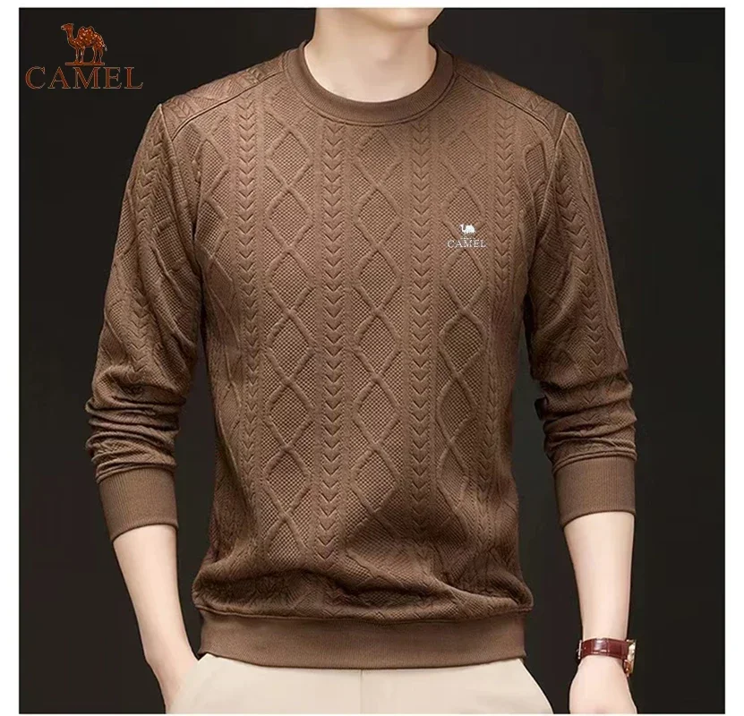 Autumn And Winter New Men's Cashmere Sweater o-Neck Color Contrast Long-Sleeved Cardigan Loose Large Coat 100 Pure Wool Knitting