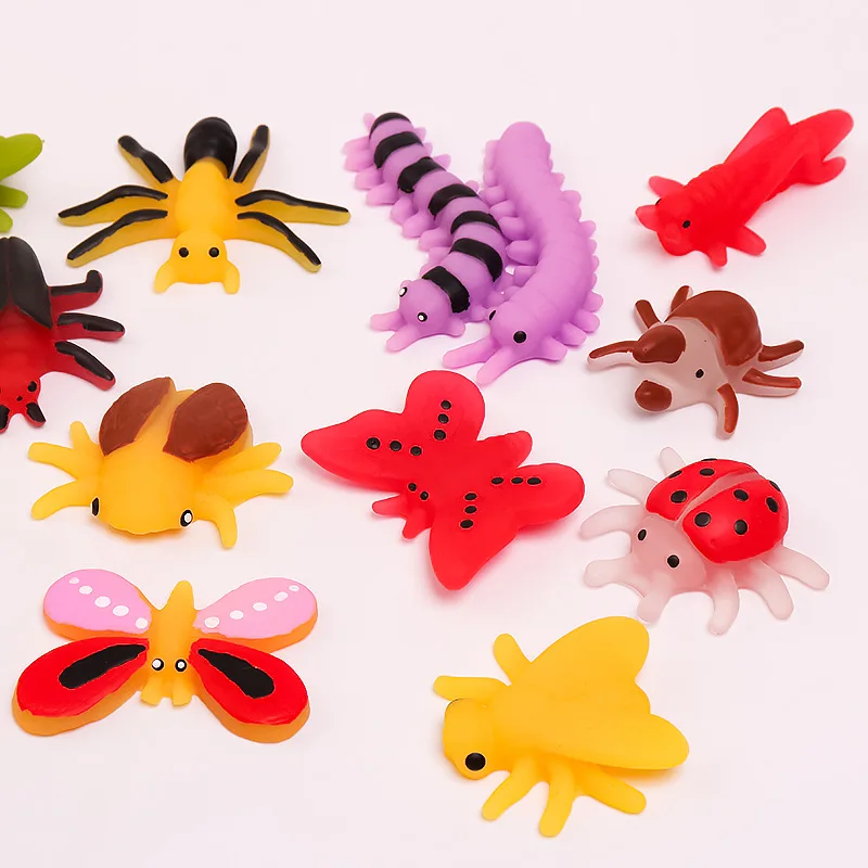 5Pcs Simulation Insect Butterfly Soft TPR Pinch Fidget Cute Small Insect Butterfly Squeeze Toys Stress Relief Toys For Kids