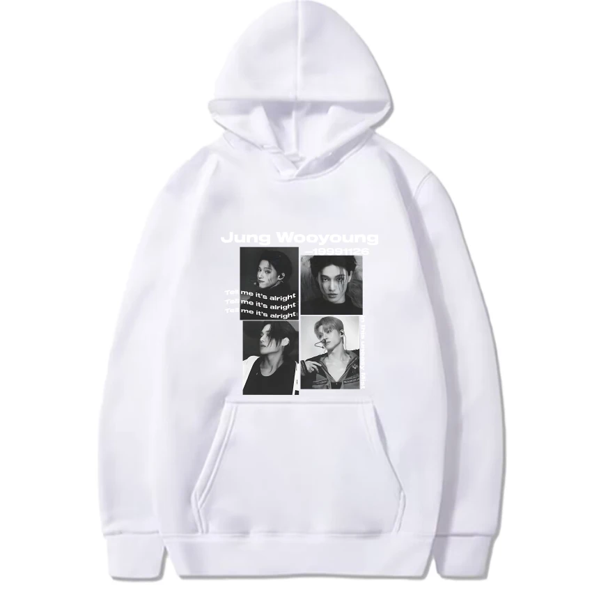 2024 Ateez group Wooyoung music Printed Hoodie Autumn Winter Men Women Fashion Y2k Sweatshirt Unisex Fleece Long sleeve pullover