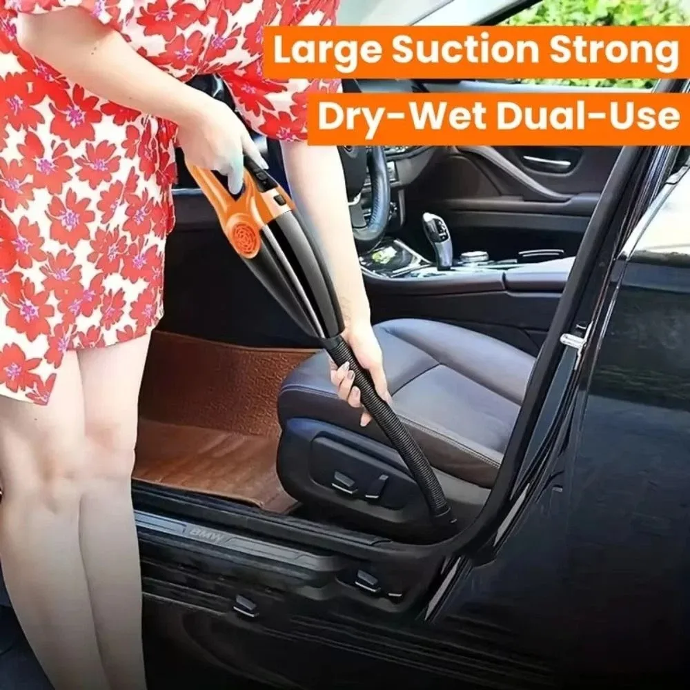 High Power Car Vacuum Cleaner Strong Suction Dry Wet Dual Use Car Interior Vacuum Small Size 12V 120W Handheld Vacuum Cleaner