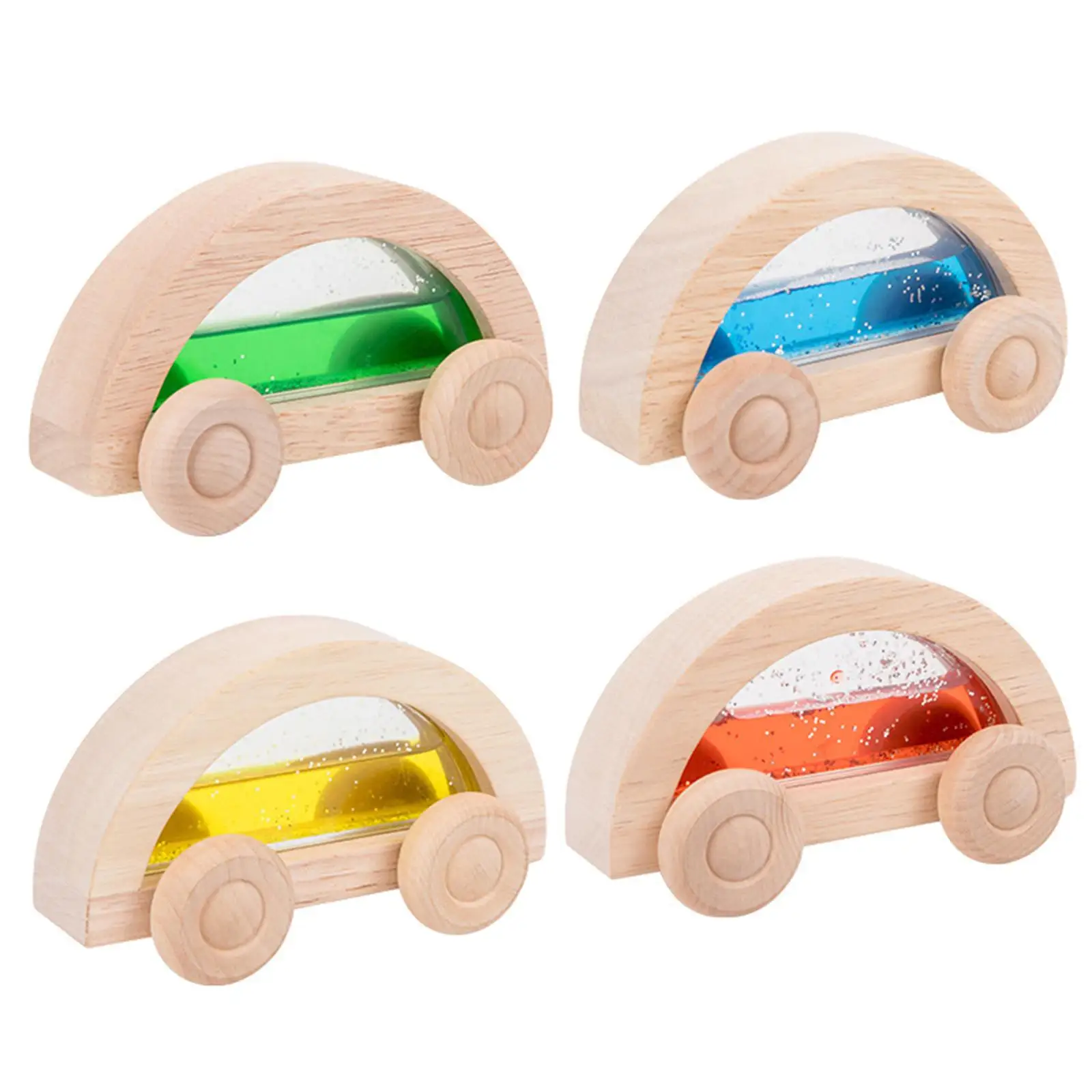 4x giocattoli in legno per bambini in legno per auto in legno per la prima educazione, vacanze, compleanni