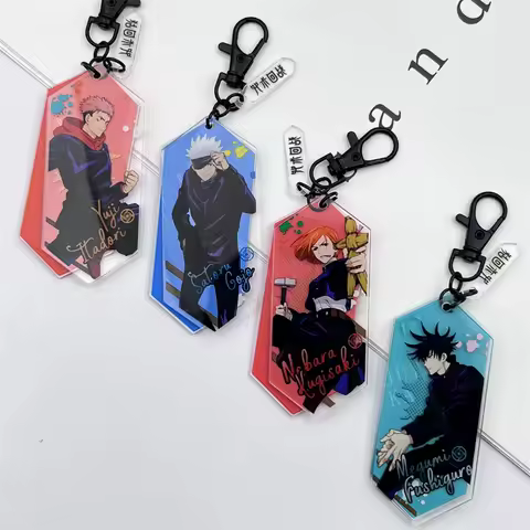 Anime Itadori Yuji Gojo Satoru Kugisaki Nobara Fushiguro Megumi Cosplay Keychain Acrylic Pendant Keyring Key Chain Accessories