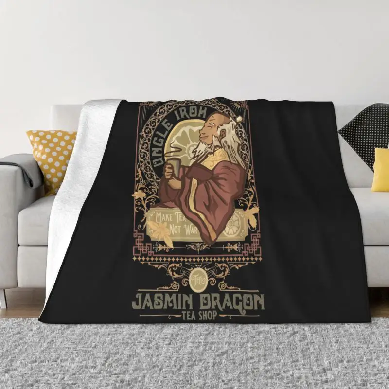 Uncle Iroh Make Tea Not War Jasmine Dragon Tea Shop Blanket Soft Bedding Home Decor Bedding Throws Decorative Sofa