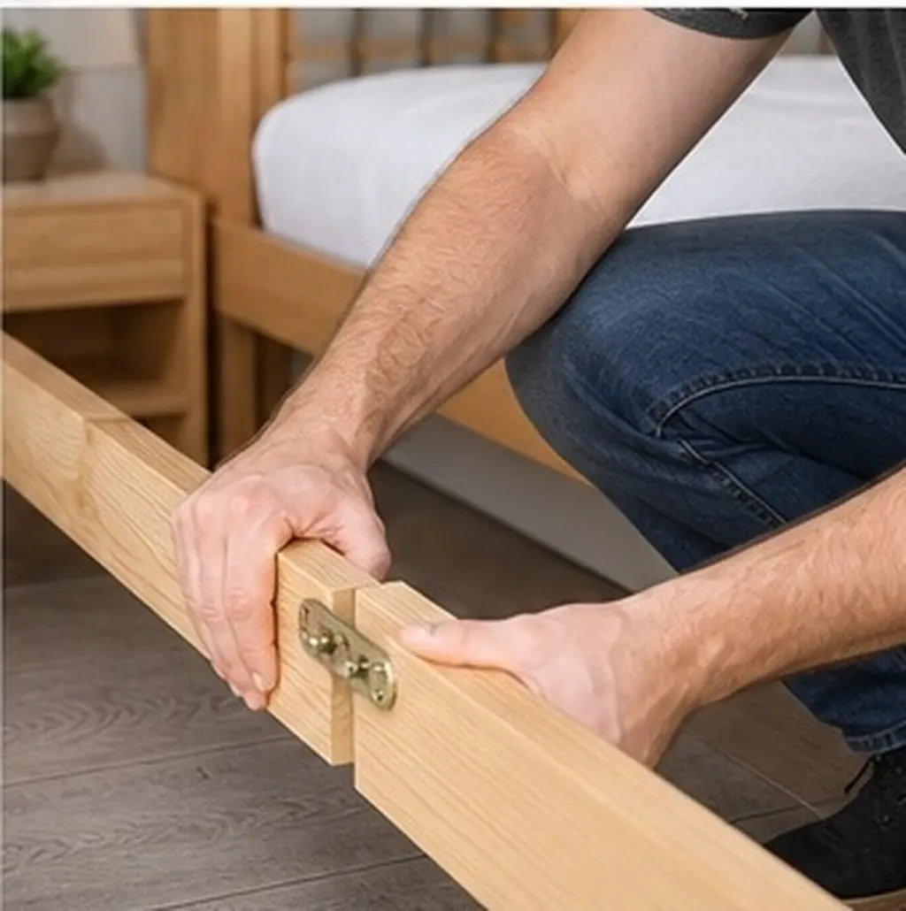 8Pcs Rust Proof Bed Rail Fasteners Solid Steel Bracket Connectors for Bed Frames Headboards Footboards Wooden Furniture Easy