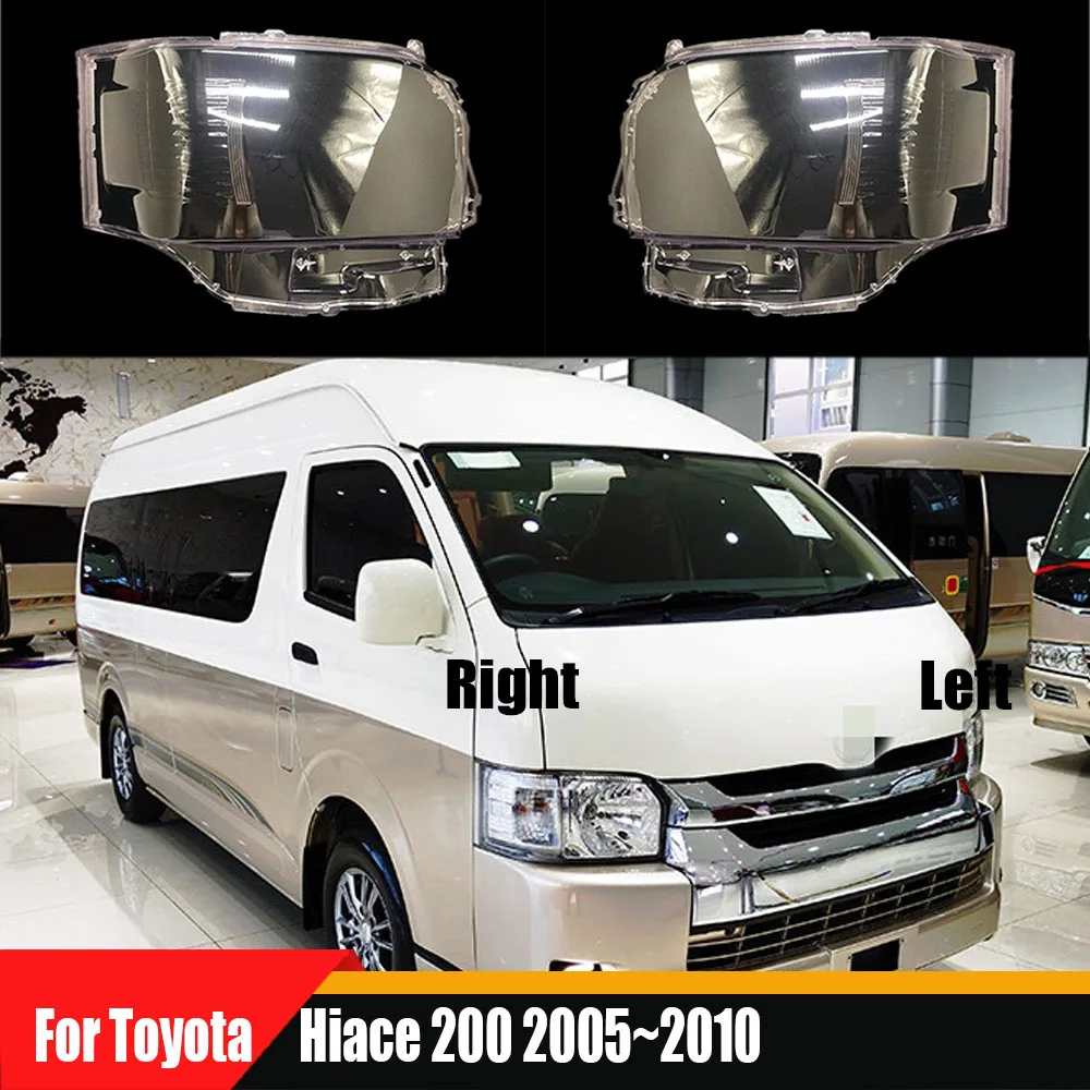 

Transparent Lampshade Lamps Headlamp Shell Lens Plexiglass For Toyota Hiace 200 2005~2010 Car Accessories Headlight Cover