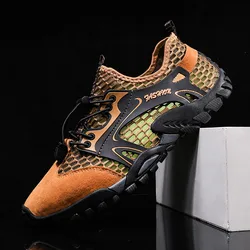 Tênis de trekking antiderrapante respirável masculino, calçados esportivos, sapatos de caminhada, tamanho grande 50, venda quente, verão