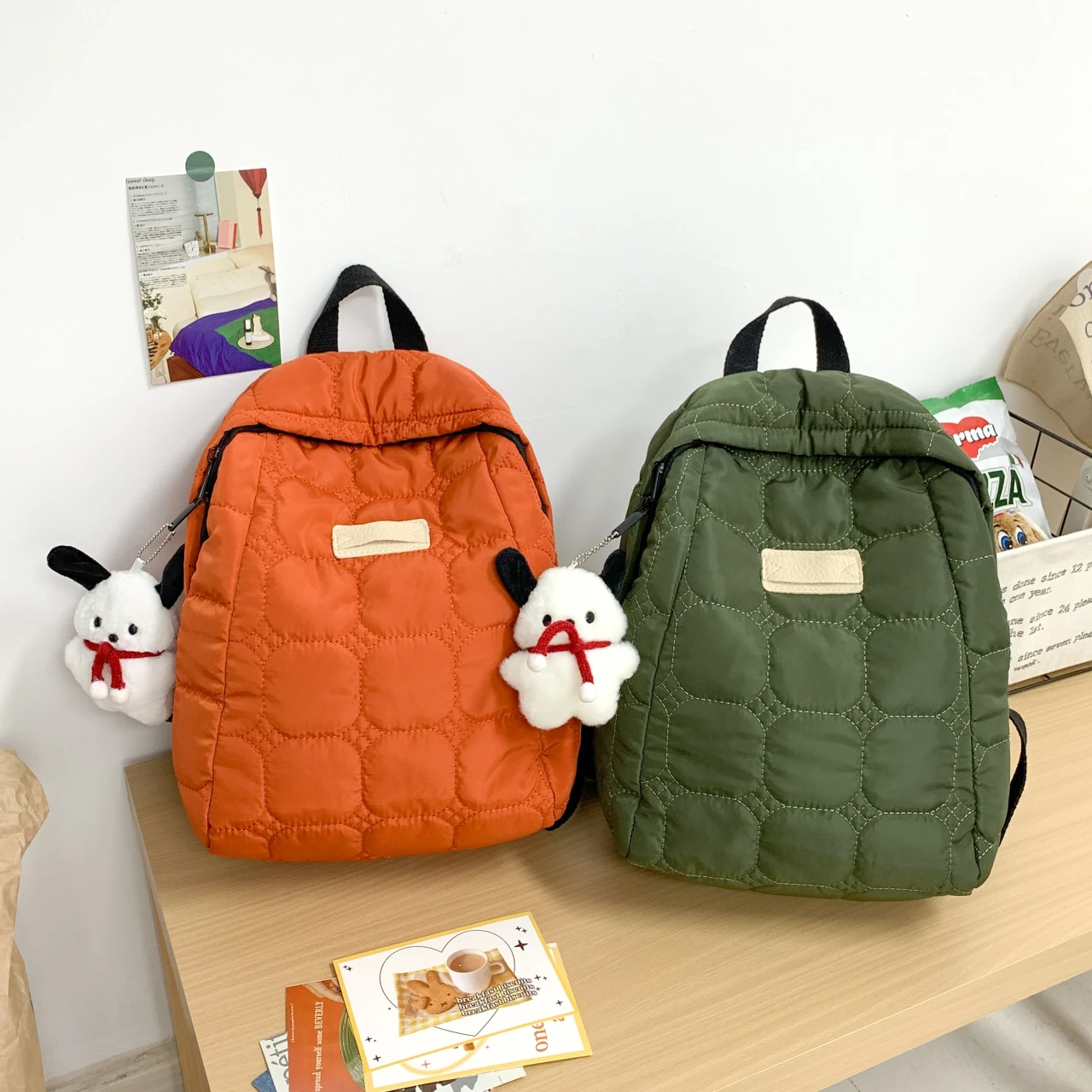 The new Korean down cotton dress shoulder bag ladies lightweight casual small backpack commuting versatile student schoolbag