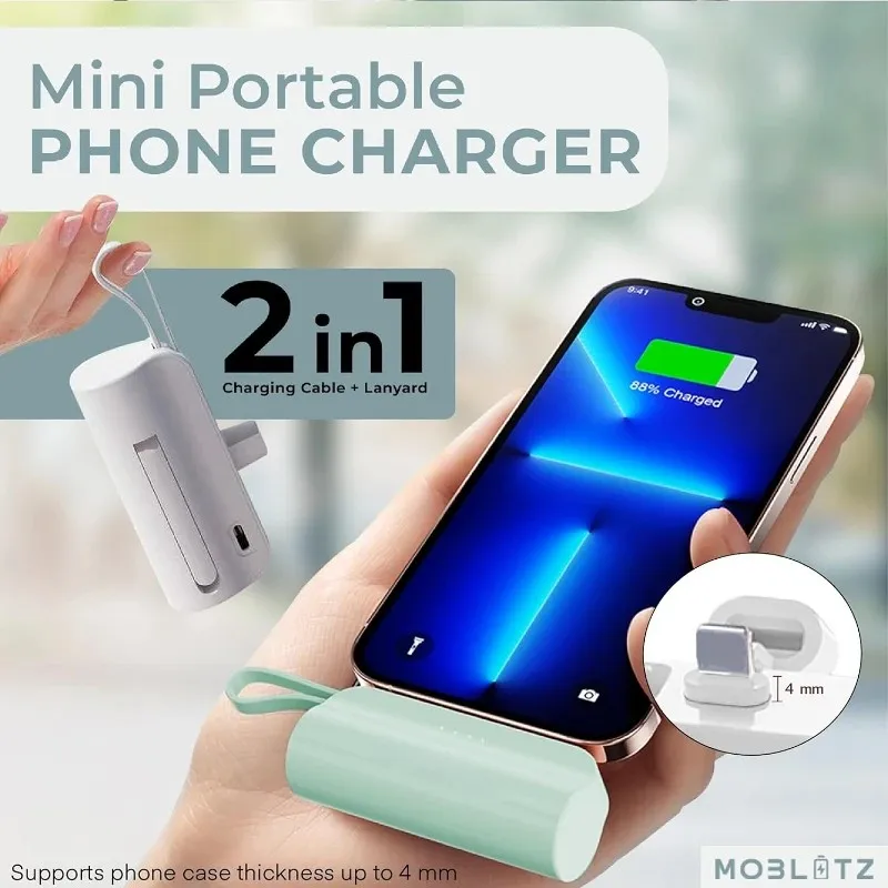 Mini Batterie Externe Portable de 10000mAh, Chargeur Rapide pour iPhone, Samsung, Huawei, Xiaomi