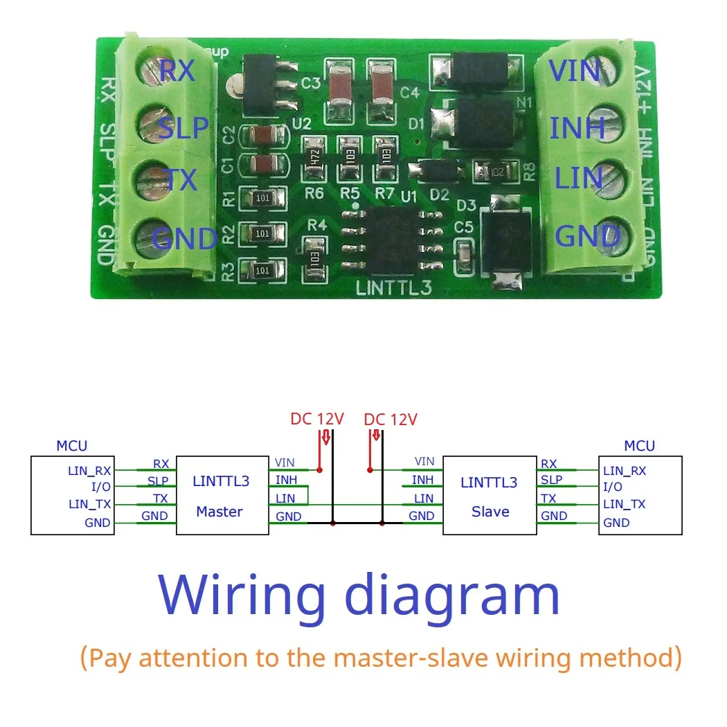 LIN Bus Transceiver Module Master Slave Protocol Controller for UART TTL RS485 Kline CAN