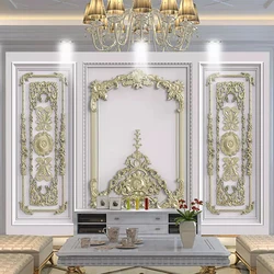 Custom Wallpaper 3D Stereo Golden Flowers Murals Living Room TV Sofa Background Wall Painting Luxury Decor Papel De Parede Mural