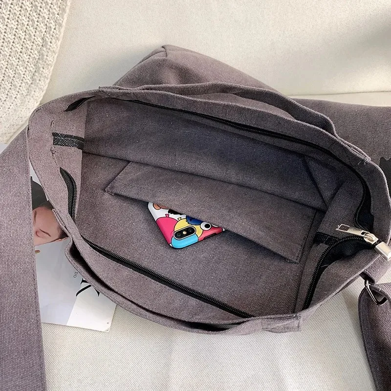 Top Canvas Bag Youth Men Shoulder Bags Large Capacity Hand Bags Letter Printed Crossbody Bags for Women Students School Bags