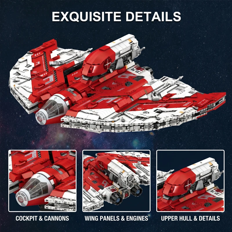 Klemmbausteine Militärisches T6 Space Shuttle Raumschiff Baustein-Set Sammlerstück Technik-Modell Ornament Kreatives Spielzeug Erwachsenengeschenke 5227 Teile