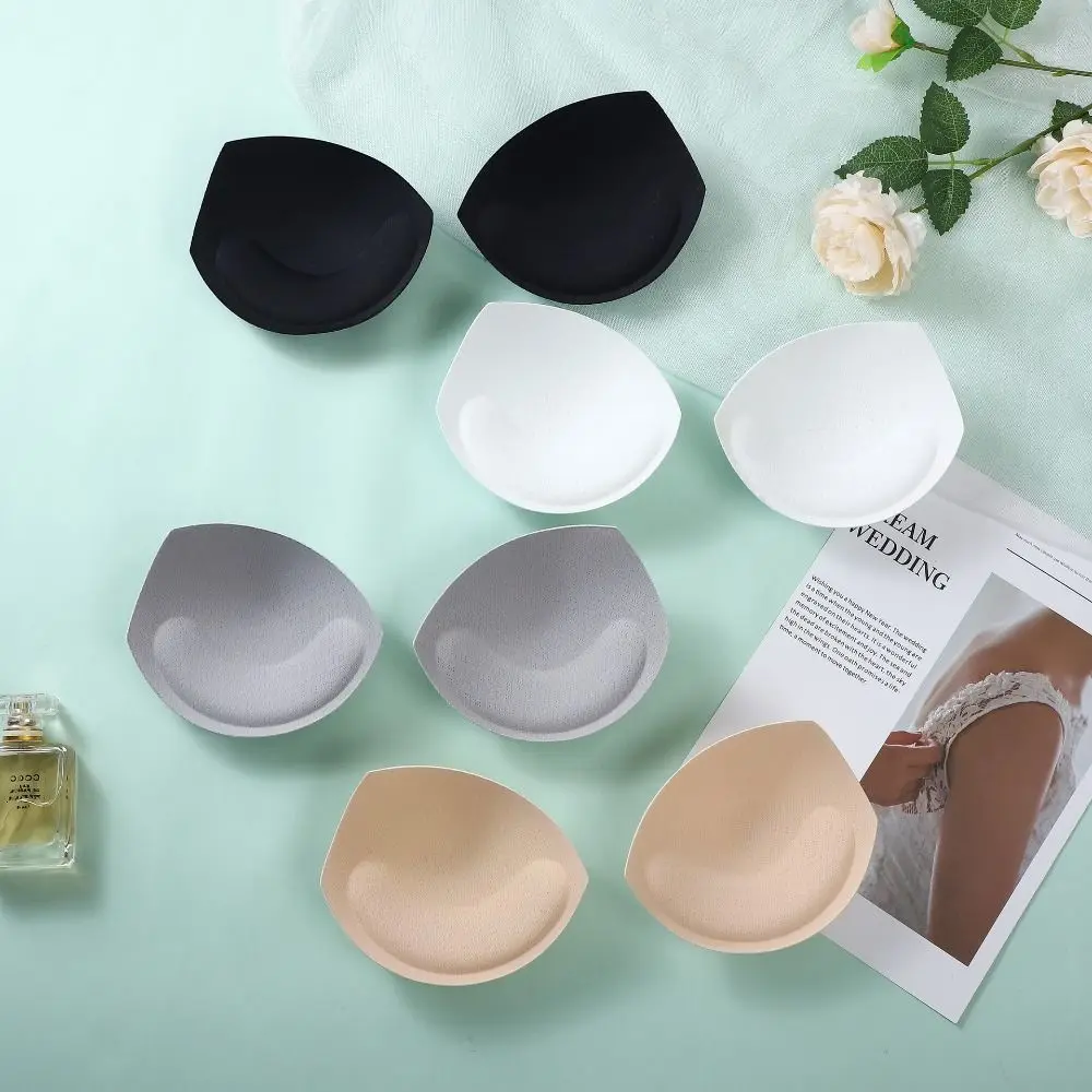 Nude Women Convenient Non-slip Invisible Thin Bra Accessories Foam Triangle Breast Enhancer Chest Pads Insert Sponge Pads