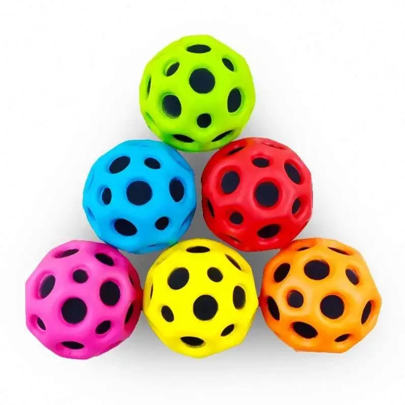 Jump Ball Air Bounce Kids Toys Super High Sports Toy Improve Hand and Eye Coordination Porous PU Solid Foam Outdoor Fun Hobbies